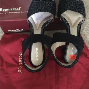 black sandals by BeautiFeel size 40